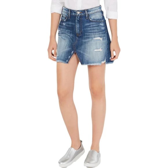 (NWT) Flying Monkey Distressed Denim Skirt SIZE 27 - Picture 1 of 4